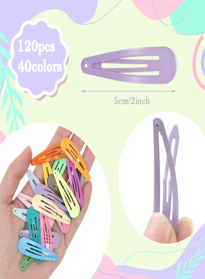 obeoby 120 Pcs 40 Colors Metal Snap Hair Clips, 2 Inch Hair Barrettes Hair Accessories for Girls Toddlers Women Birthday Valentines Day Gifts - Image 2
